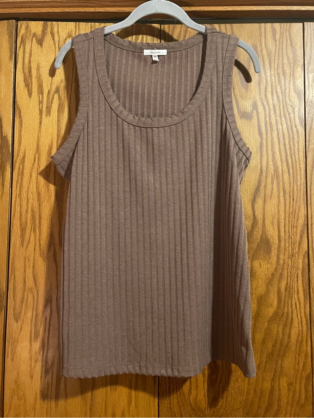 Maurices Ribbed Scoop Neck Tank Top - Mauve Brown